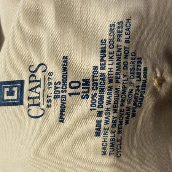 Chaps boys size 10 black slim pants pleated front, adjustablr waist - Picture 7 of 7